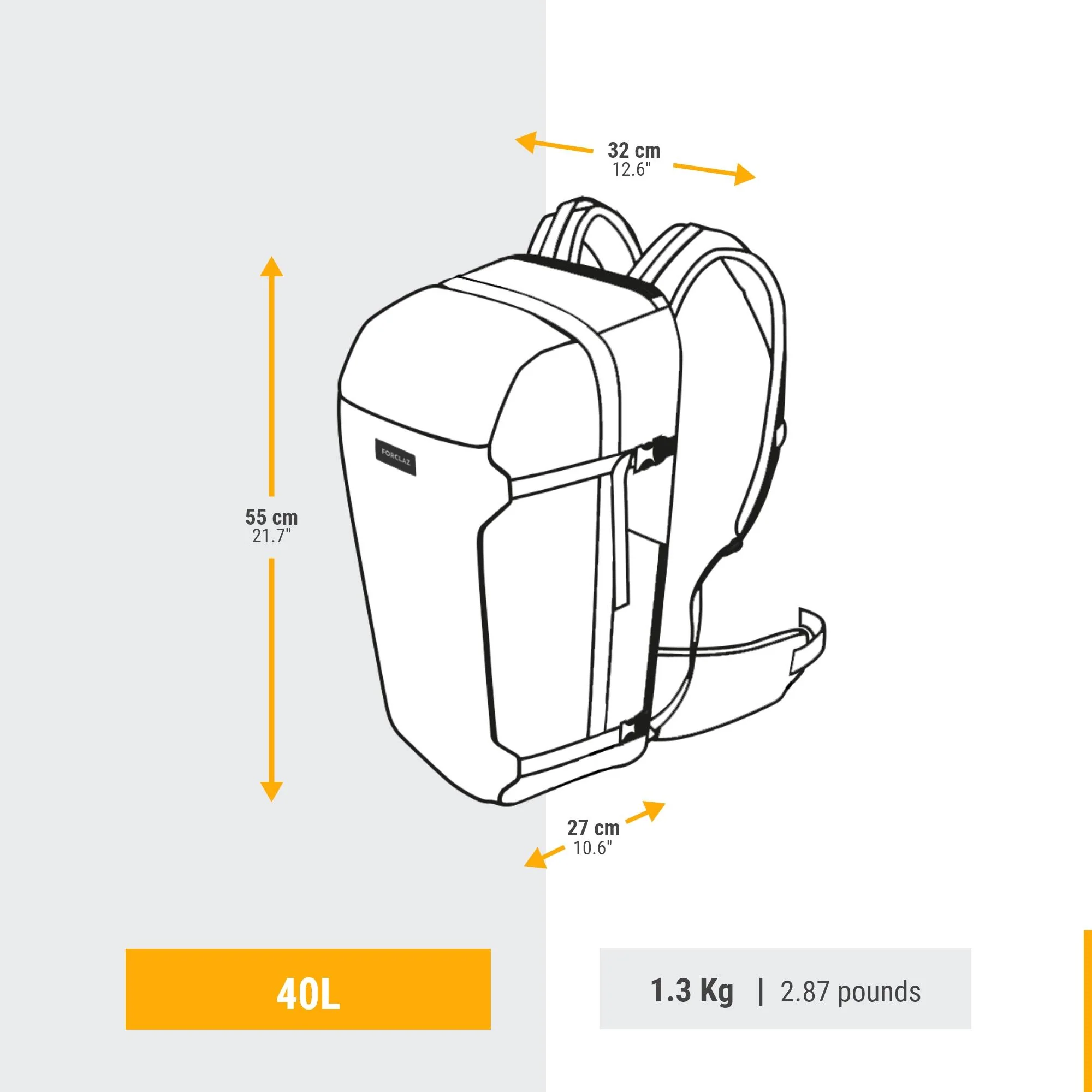 Forclaz Travel 500 Organizer 40 L Backpack - Image 28